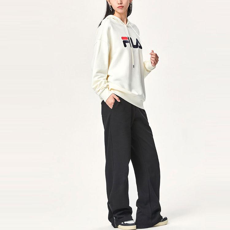 FILA Embroidered Logo Loose Fit Sports Hoodie Men hoodies White F51U138298F-IV