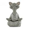Resin Zen Cat Figurine In Meditation Pose for Home and Office Decor