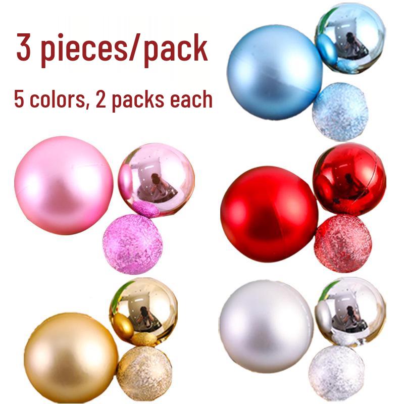 Festive Frosted Gold & Silver Ball Cake Decoration - Christmas & Birthday Iridescent Ornaments Topper