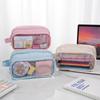 Detachable Double-Layer Pencil Case with Transparent Window for Students
