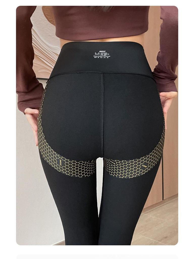 Nowe legginsy sportowe z pluszem podnoszące biodra dla kobiet - Moda jesienno-zimowa