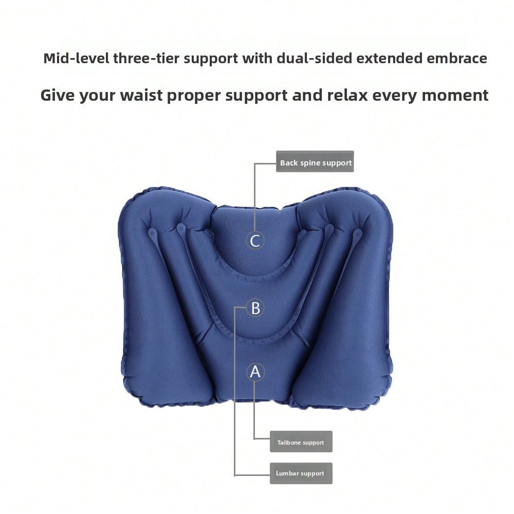 Travel Inflatable Waist Pillow Train Airplane Inflatable Cushion Press Inflatable Waist Pillow