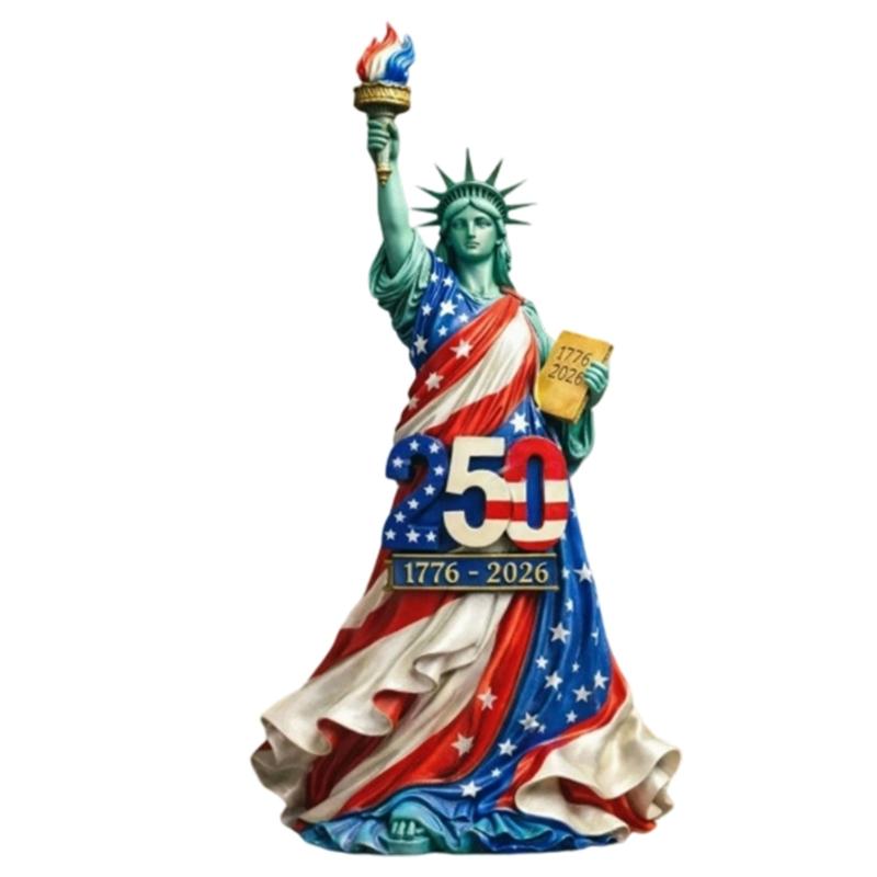 

Contemporary Statue Of Liberties Miniature Sculpture With American Flag Design Collector Desk Accent Ornament Gift 1