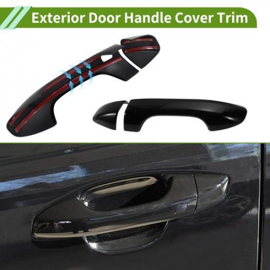 Door Handle Cover Trim for Kia Sportage 17-22 Black ABS 1Set