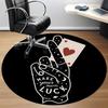 1pc Luck Card Office Round Area Rug,  Mat Suitable For Office, Under Office Chairs Bedroom Living Room Home Decor, Room Deco