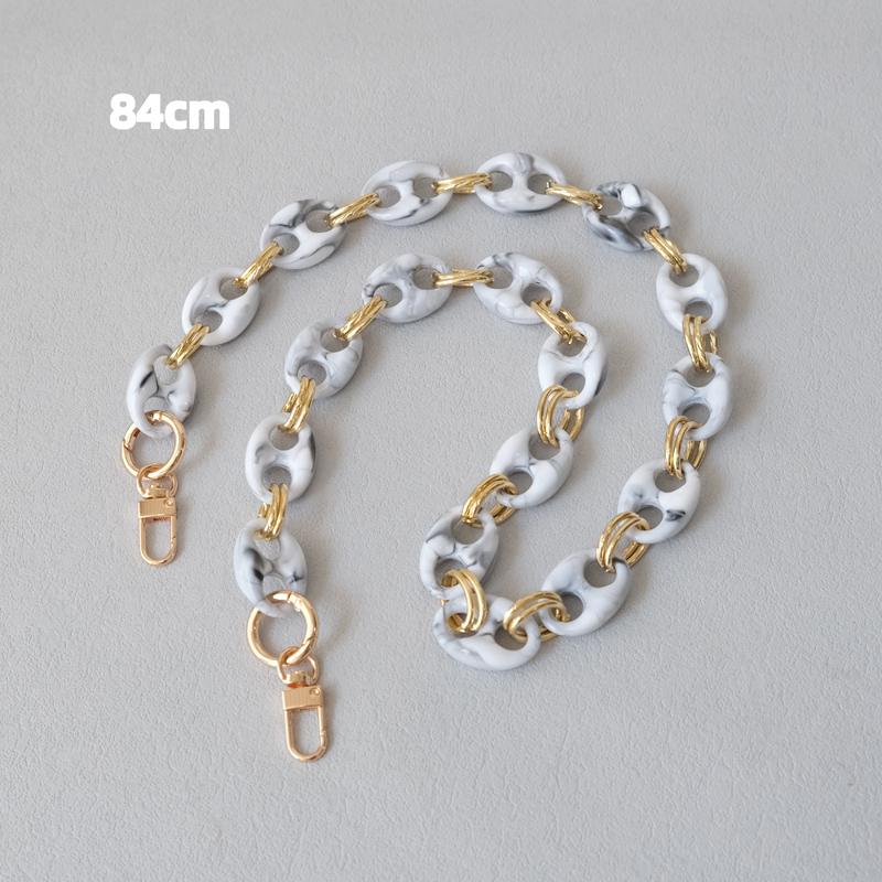 New Fashion Woman Bag Accessory Parts Leopard Candy Red Blue Acrylic Resin Metal Chain Strap Women Shoulder Crossbody Long Chain