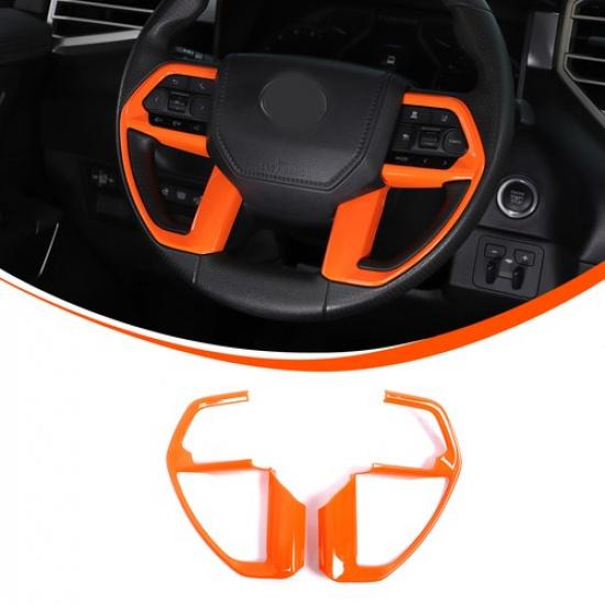 ABS Orange Steering Wheel Button Trim Cover for Toyota Tundra/Sequoia +