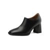 Scarpe Trendy da Donna a Colore Unito, Scarpe Slip-on Comode con Tacco Chunky, Scarpe Leggere a Punta