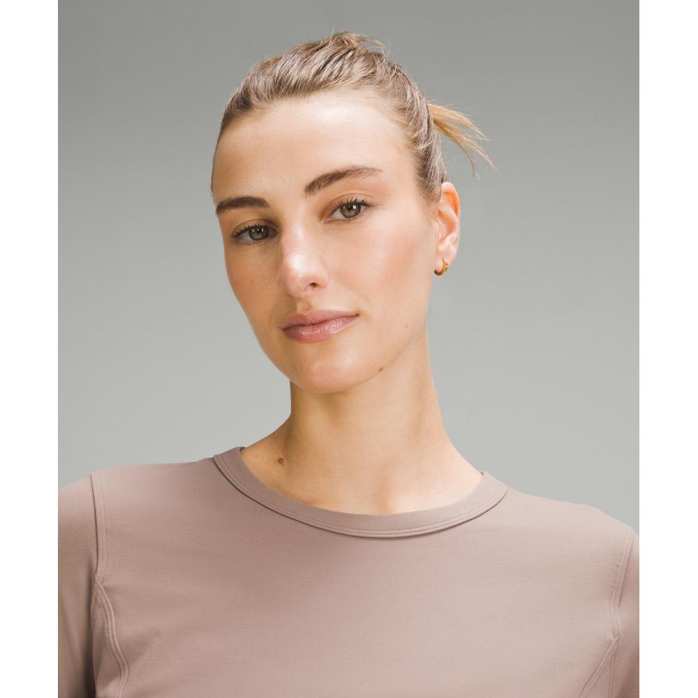 Lululemon Cropped Nulu Twist Hem Short Sleeve Shirt Taupetastic