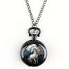 Vintage Unique Silver Horse Animal Design Necklace Pendant Quartz Pocket Watch