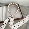 Dotted/Flower Print Hairband for Photography Braids Headband for Girl Trend Model Show French Style Ribbon Hairband