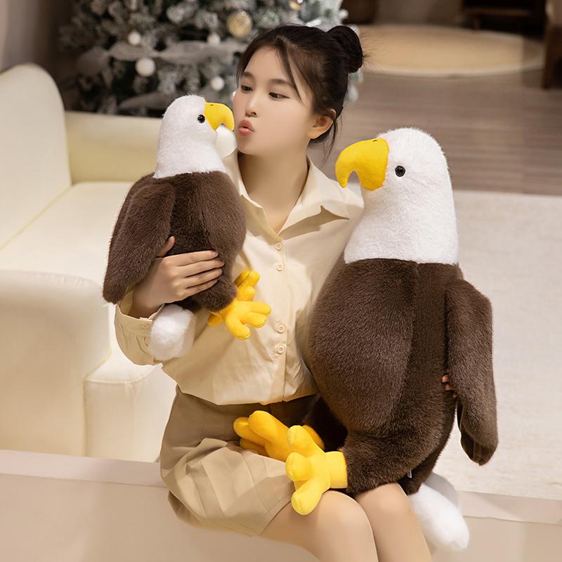 25-60cm Simulation Cute Eagle Plush Doll Pillow Soft Huge Flying Wings Bird Stuffed Animal Home Decoration Gift For Children