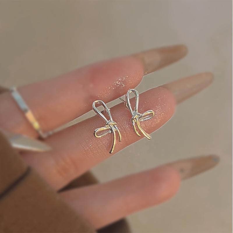 S925 Silver Stud Earrings Women's Ear Hole Earrings Niche Design Earbone Studs High-end Earrings