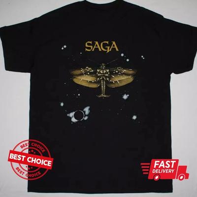 Saga Band Rock Schwarzes Unisex-T-Shirt, Rockband-Shirt für Fans