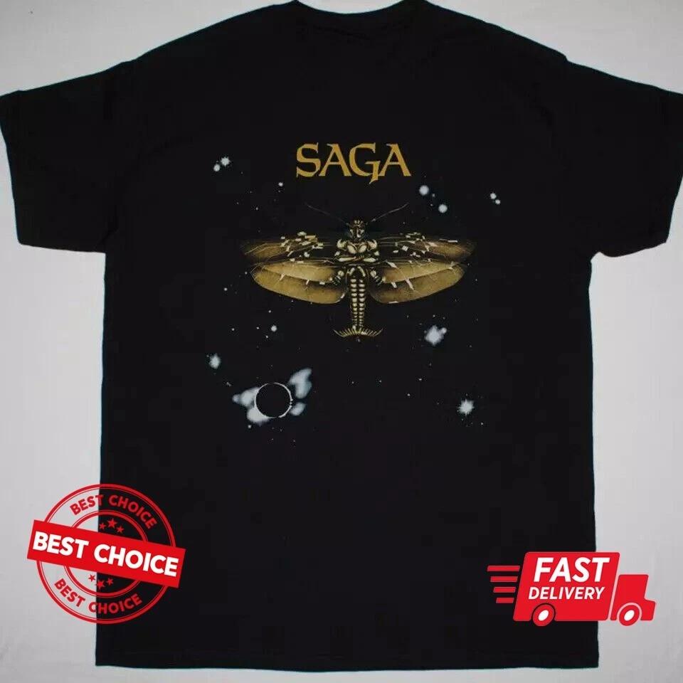 

Saga band rock black Unsiex T-shirt, Rock band shirt for fans L