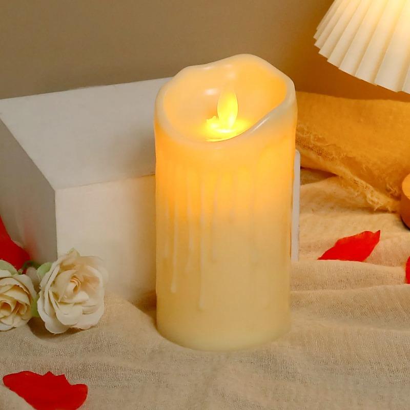 Electronic Candle Lights Simulation Of Plastic Candles Wedding PartyBirthdayDecorations Family OrnamentsDecorations 3-piece Set
