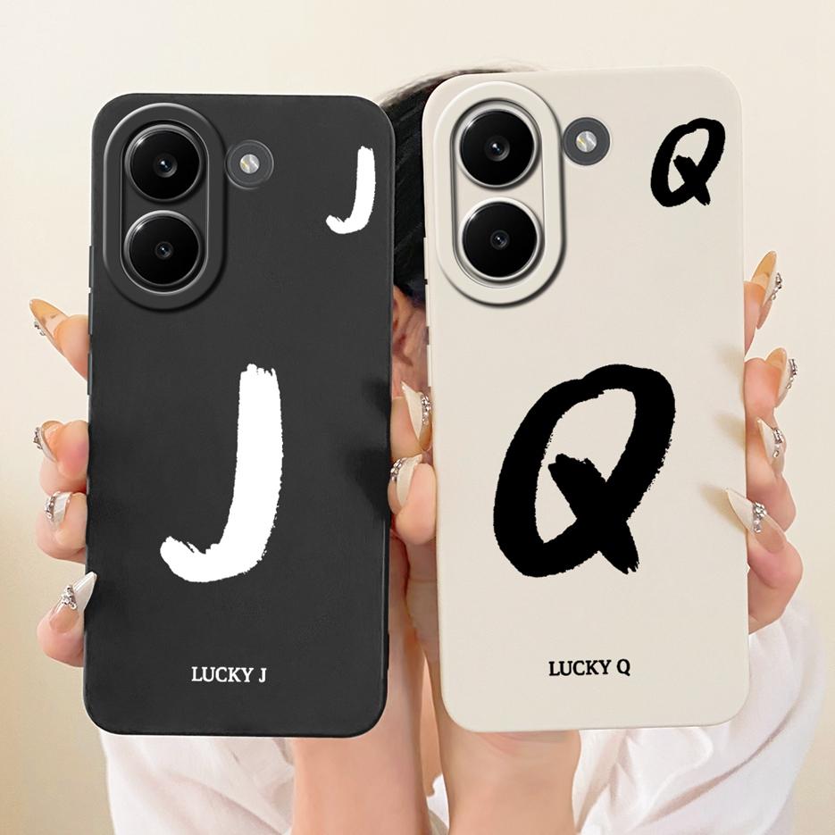 For Xiaomi Redmi Turbo 5 Max Case Luxury Lucky Letters Cover Soft TPU Matte Phone Case For Redmi Turbo 5 Turbo5 Max Fundas Coque