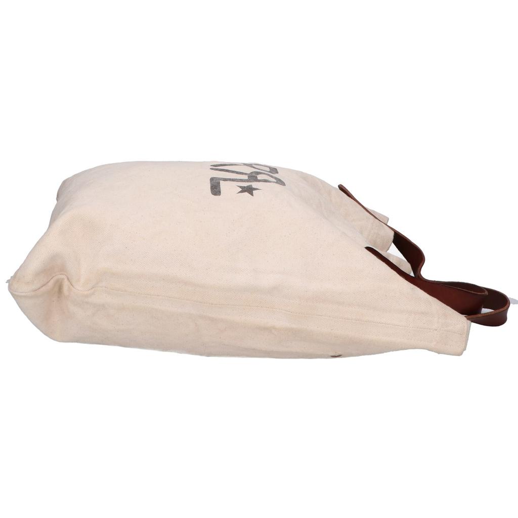 RRL Logo canvas leather handle 2WAY shoulder bag Tote Bag off whiteUsed