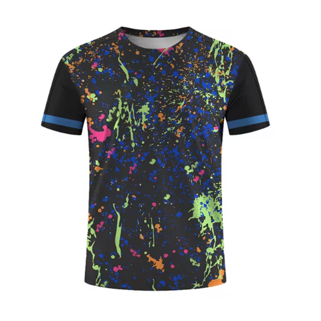 Men's 3D printed striped print breathable casual comfortable loose men's clothing sports T-shirt