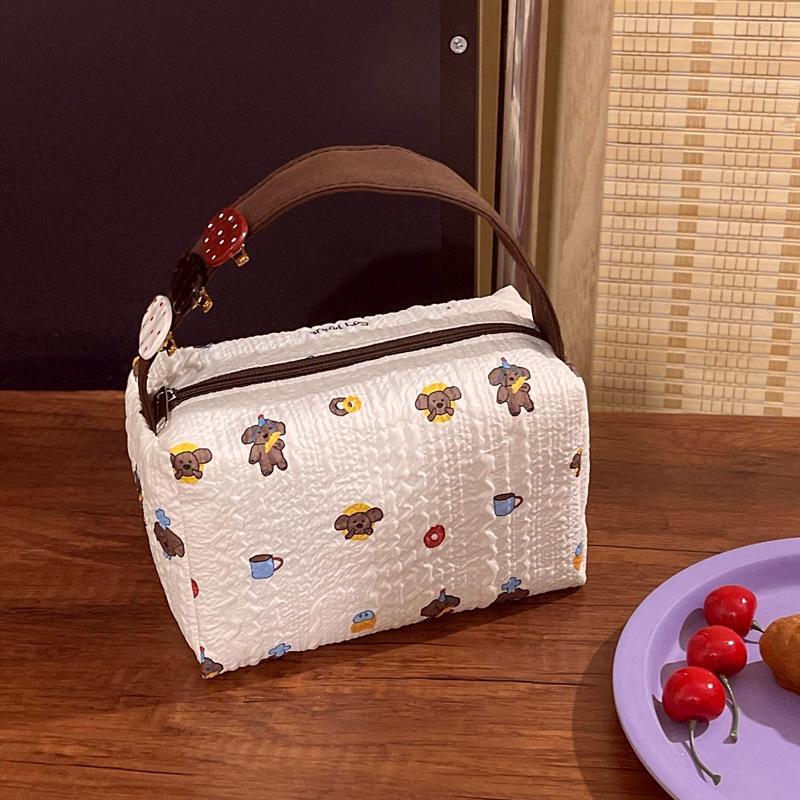 Cute Puppy Cosmetic Bag Large Capacity Dog Makeup Bag Menstrual Bag Sundry Storage Bag Travel Handbag
