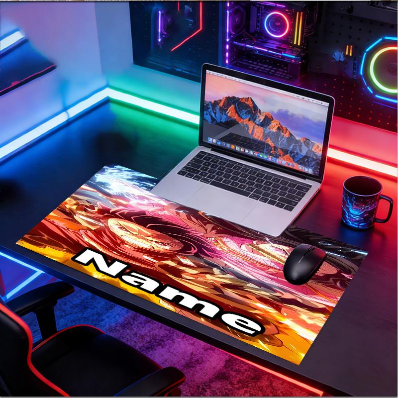 Custom Name Personalized Demon Slayer Pattern Mousepad, Laptop PC Desk Mat, Decorative Desk Mat for Home Keyboard Pad Gift