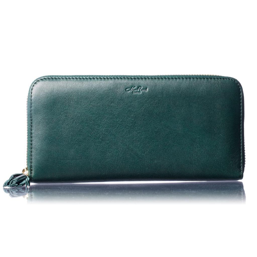 Align New Ranch Lightweight Italian Goat Leather Long Wallet with Zipper Vertical Card and Clear Coin A Day Boxed [VOICE] Women's Fringe, Closure,