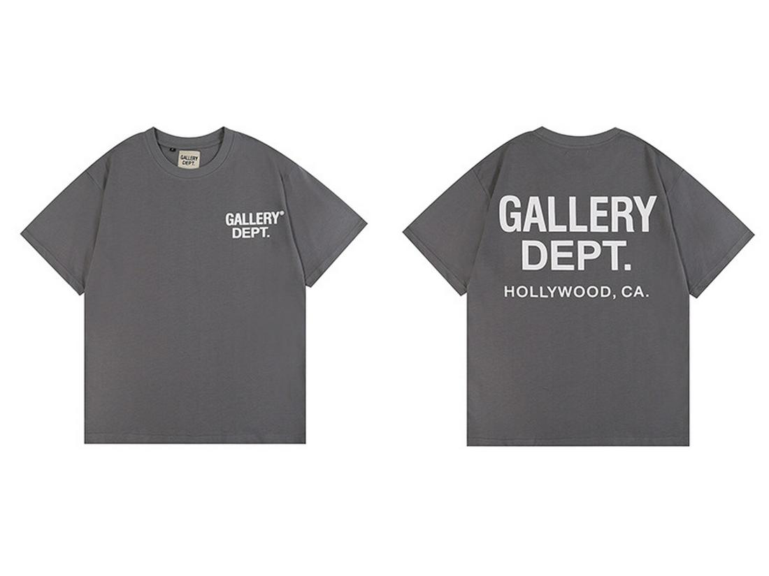 The BAY Gallery Dept Unisex Hoge Kwaliteit Dubbel Garen Katoen Patroon Print T-shirt L grijze kleur