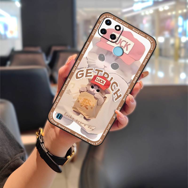 Silicone Couple Phone Case For OPPO Realme C21Y/C25Y Anti-dust Dirt-resistant Back Cover Waterproof Cute Full wrap TPU