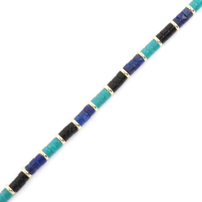 Bracelet - LUXENTER - Bathim - Argent 925 - Or jaune 18k - Turquoise