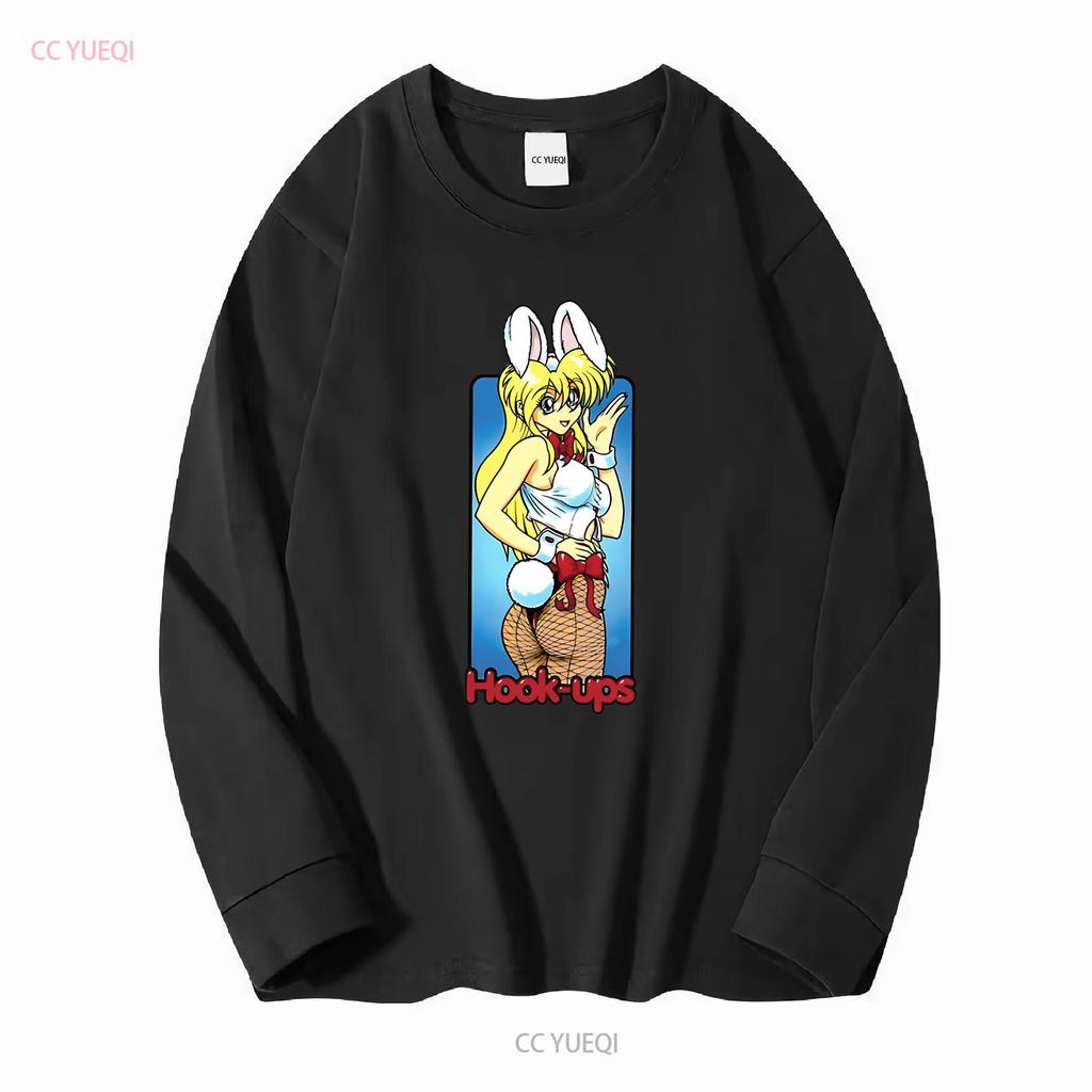 Hookups Skateboard Sexy Häschen-Mädchen T-Shirt S 4XL lange oder kurze Ärmel Vintage gewaschen Vielseitig Mode Leicht lässig Mann