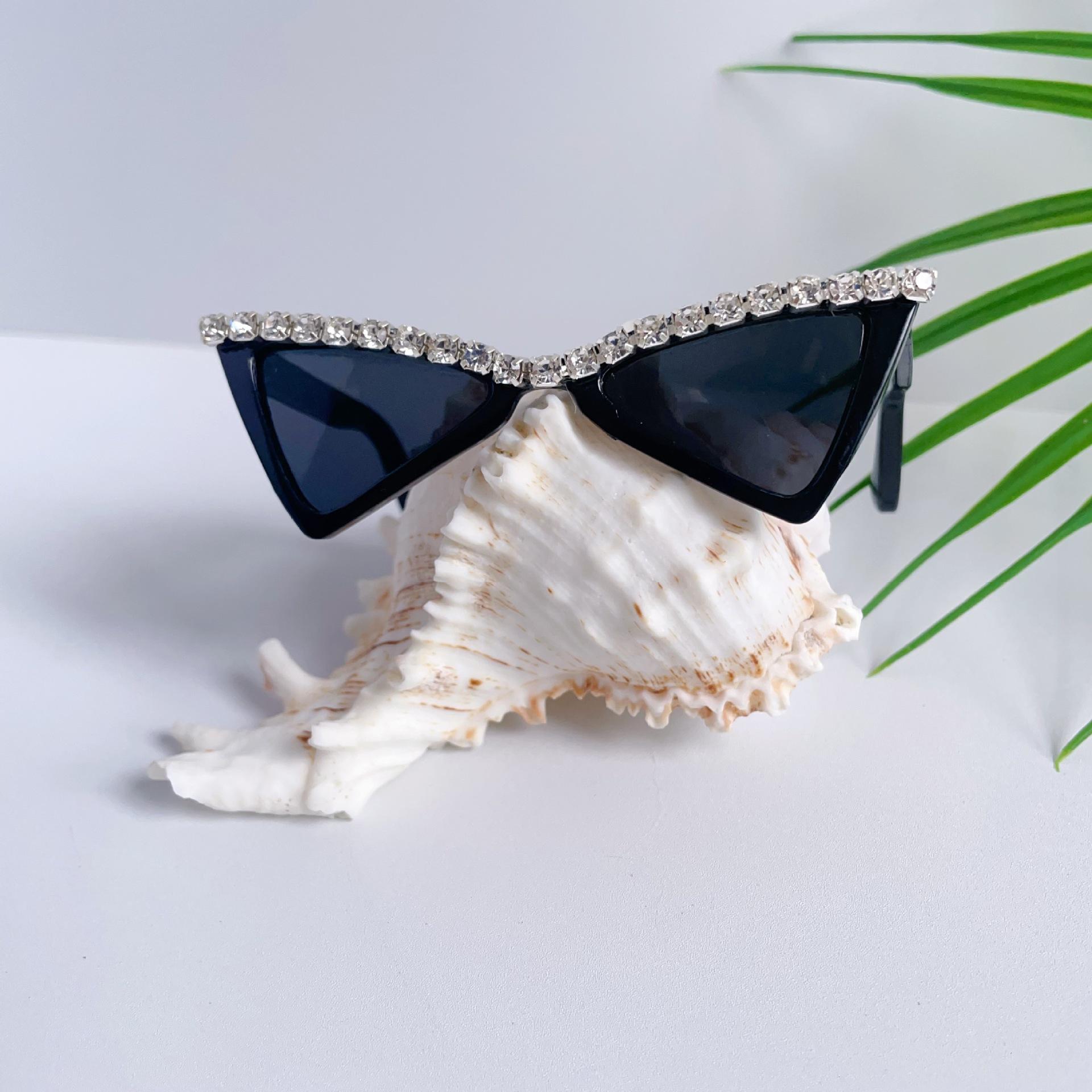 Pet Diamond Cat Glasses Triangle Glasses Pet Headwear Dog Decoration Dog Accessories for Small Dogs Puppy Accessories