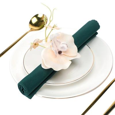 Wooden Base Napkin Ring Orchid Handcrafted Flower Napkin Fastener Lightweight Nordic Style Decorative Napkin Ring