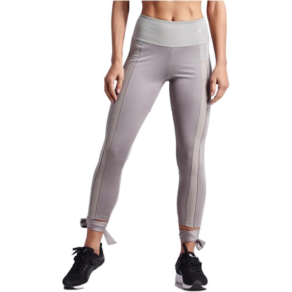Puma Einfarbige Sporthose mit Schleifen-Verzierung, Slim Fit, Damen Unterteil, Rock-Grau 576329-17