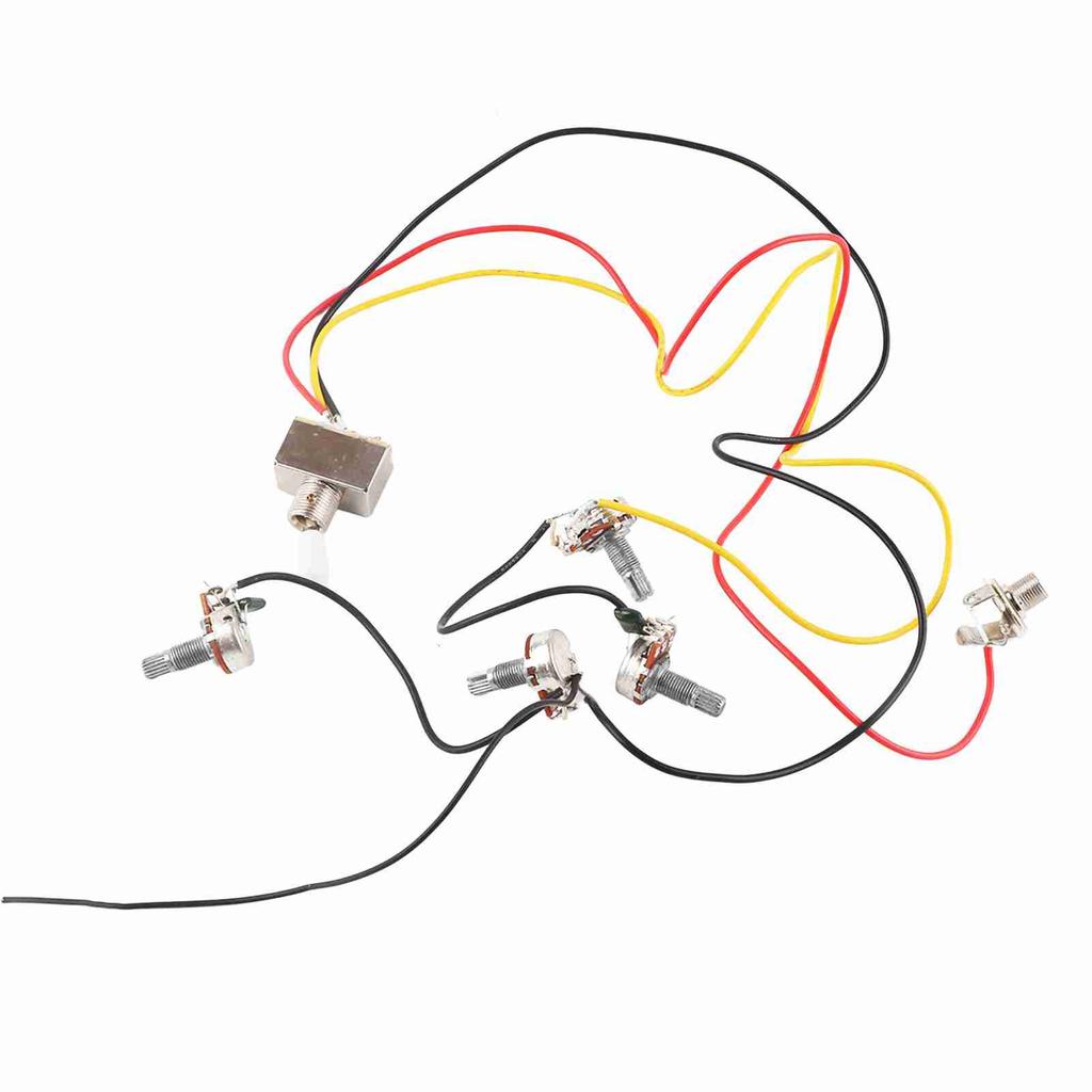 Guitar Wiring Harness Kit Prewired 3 Way Switch 2V2T1J for Electric Guitar Wire AccessoriesWhite