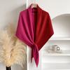 Women's Fashionable Color Blocking Knitted Shawl Wool Open Collar Shoulder Top Shawl Scarf