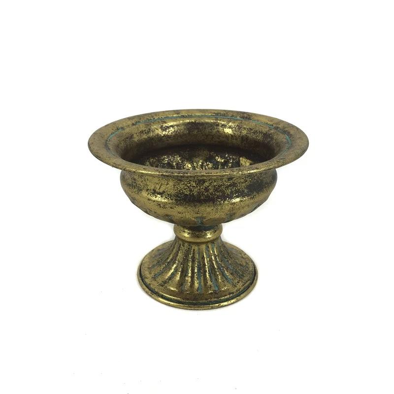 Iron Flower Arrangement Pot Stylish Retro Iron Flower Holder Vintage Wrought Iron Vase Retro Gold Wedding Floral Vase For Home