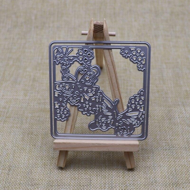 New Cutting Dies Butterfly Flower Square Frame Scrapbooking Metal Die Cuts For Paper Crafting