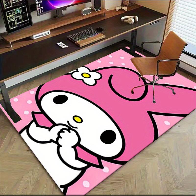 1pc Sanrio Melody Mermaid Printed Office Carpet Rectangle Rug Under The Table,Perfect Room Decor for Living Room, Bedroom, Kitchen, Non-slip Floor Mat