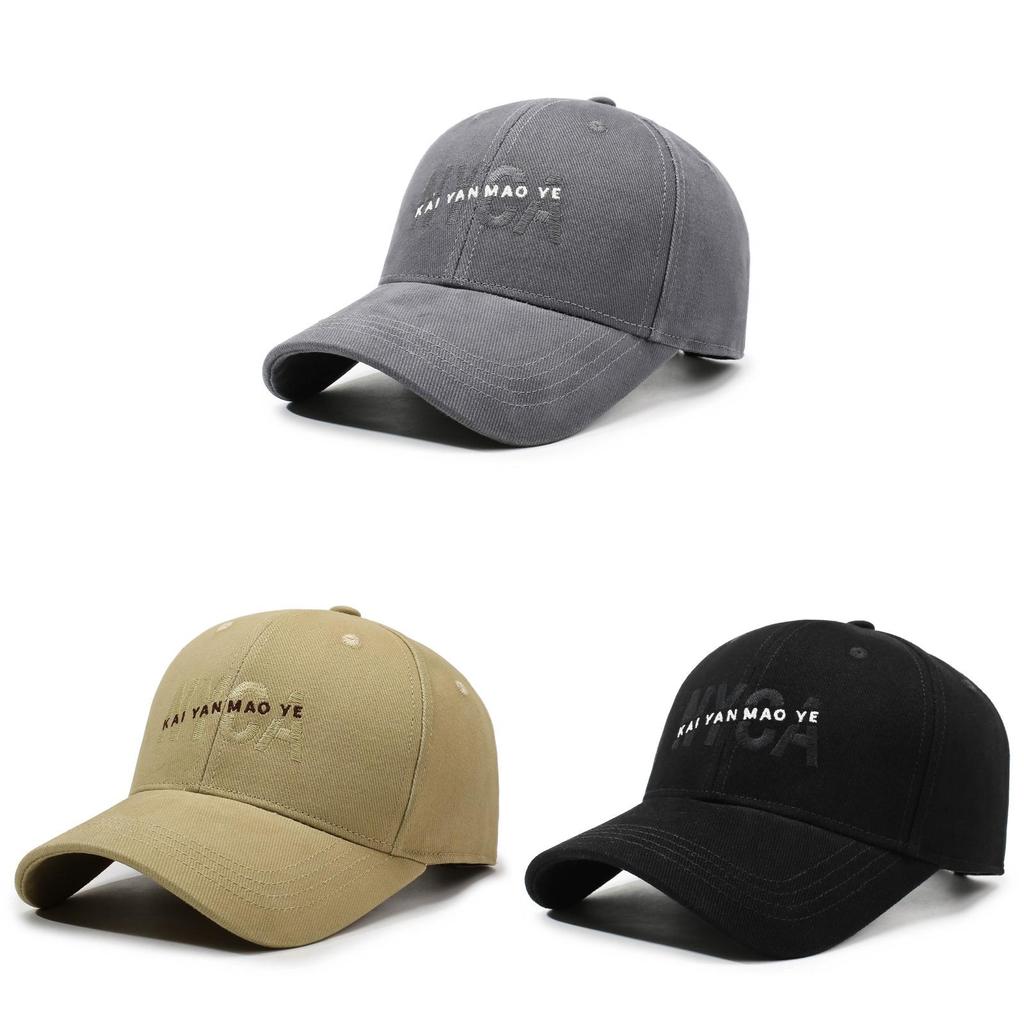 Cotton Baseball Cap With Embroidered Letters For Casual Sun Protection And Sunshade