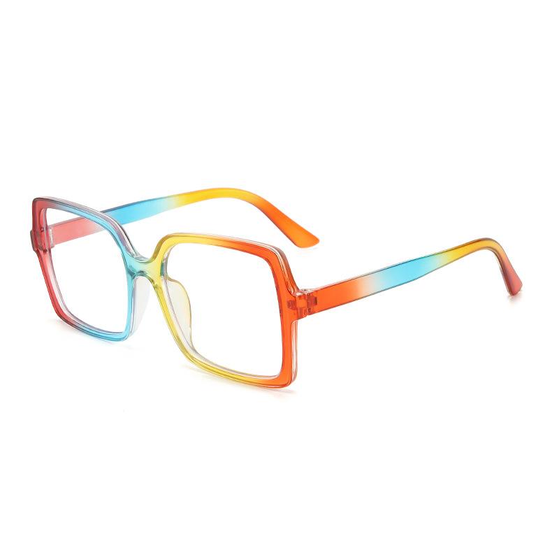 Large Frame Square Ultra-Light Anti-Blue Glasses Fashionable Plain And Thin Flat Glasses Women'S Advanced Flat Glasses