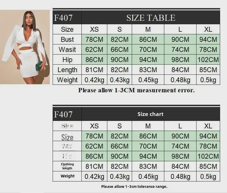 Chic European & American Women's White Long-Sleeve Dress Suit