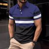 2026New Summer Men's Printed Button Polo Shirt Sports Polo Shirt Trendy T-shirt Men's Tops