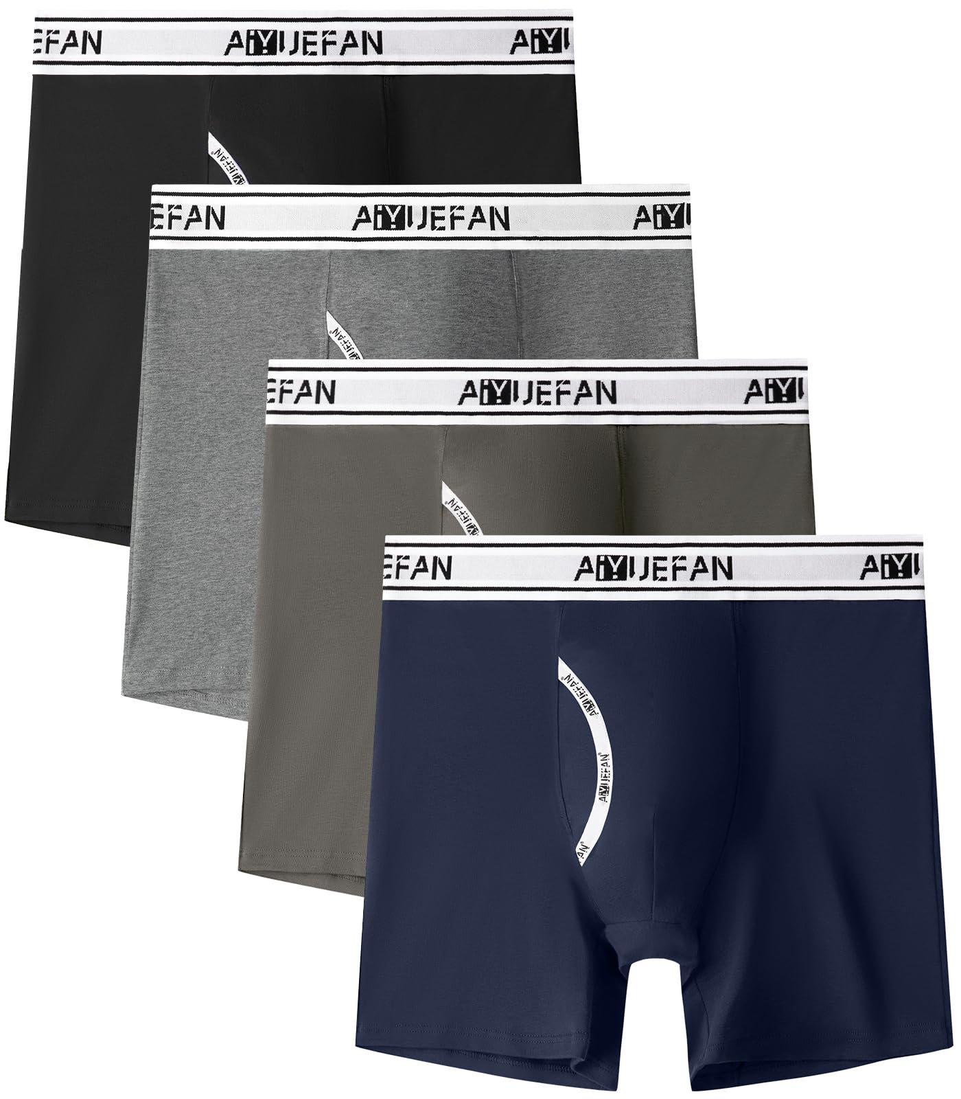 

AIYUEFAN Men s 4-Piece Cotton Boxer Briefs with Front Opening, Breathable and Quick-Drying, Breathable, and Sweat-Wicking, Available in Plus Sizes