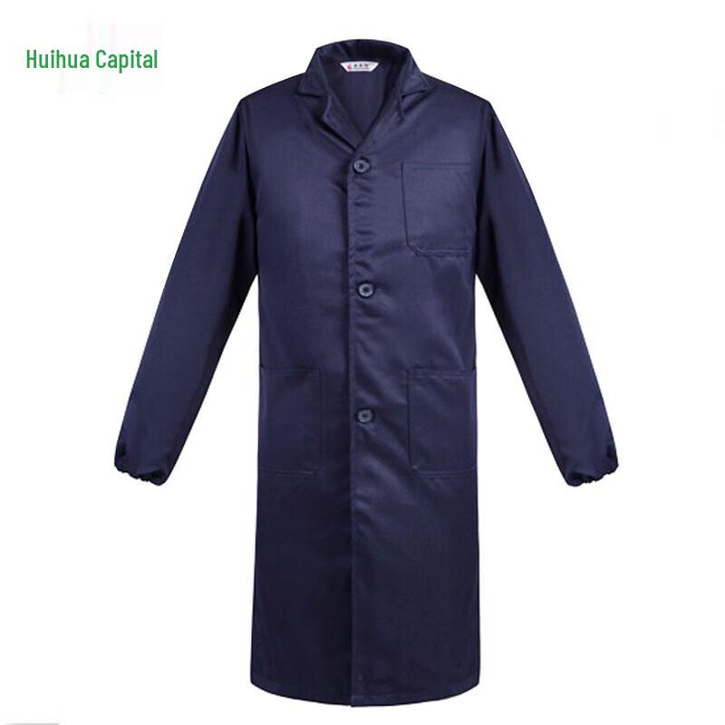 Durable Blue Cotton-Blend Work & Dustproof Coat