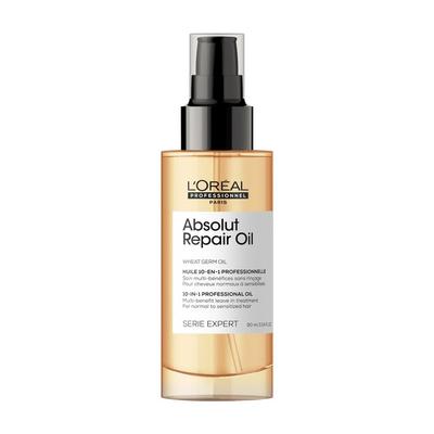 L'Oreal Professional Absolute R. Gold Hair Oil 90ml - Leave-In Treatment for Damage Care, Dryness, and Manageability