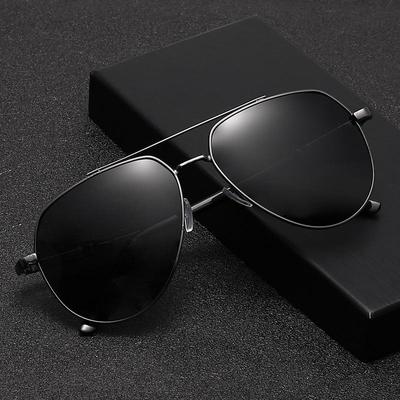 Polarized Sunglasses New Men's Glasses Metal Double-Beam Blue Glasses Black Sunglasses Female