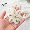 Soft Felt Snowflake Heart Pendants Christmas Ornament Handmade Wool Tree/Heart/Snowflake Shaped Artisan Embroidery Souvenirs Tree Hanging Decoration