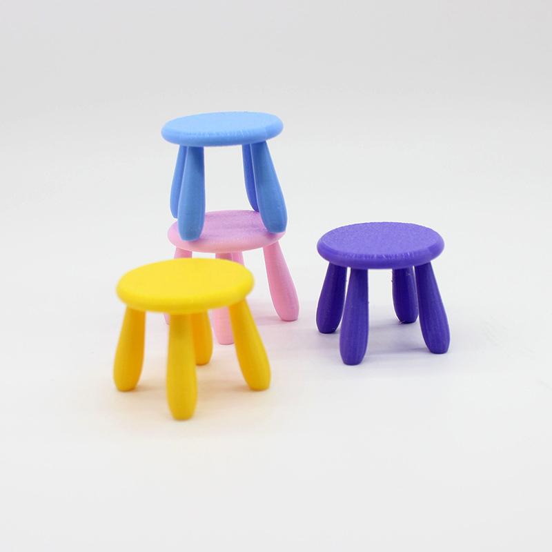 1Pc Mini Chair Toy 1:12 Scale Dollhouse Stool Gift Doll Accessories Plastic Miniature Furniture Photo Props Scene Model