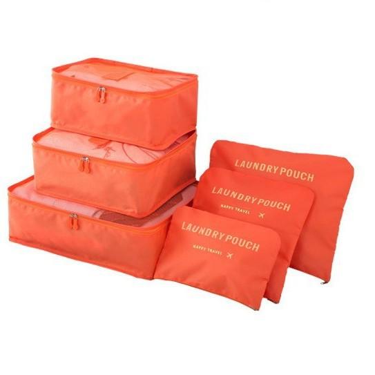 Travel Organizer Cubes 6-Piece with 4 Compartments, Luggage Packing Cubes for Underwear, Socks, Clothes, Suitcase Storage Bags