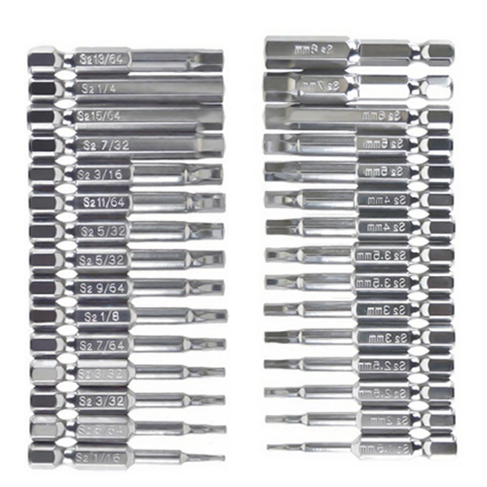 30Pcs Screwdriver Bit 1/4 Hex Shank Screw Driver 50mm Screwdriver Bits Magnetic Nut Driver Screw Driver Batch Head Hand Tools